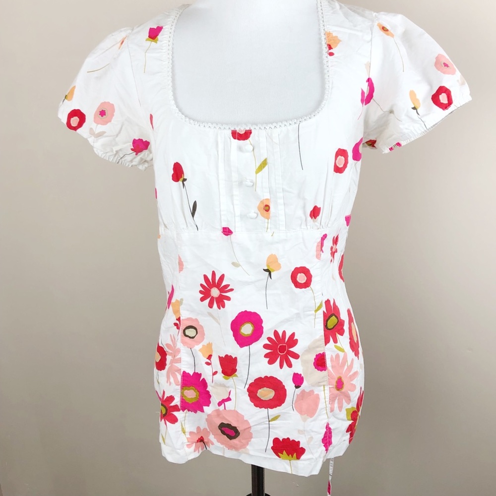Wrapper Floral Print Blouse Size Large
